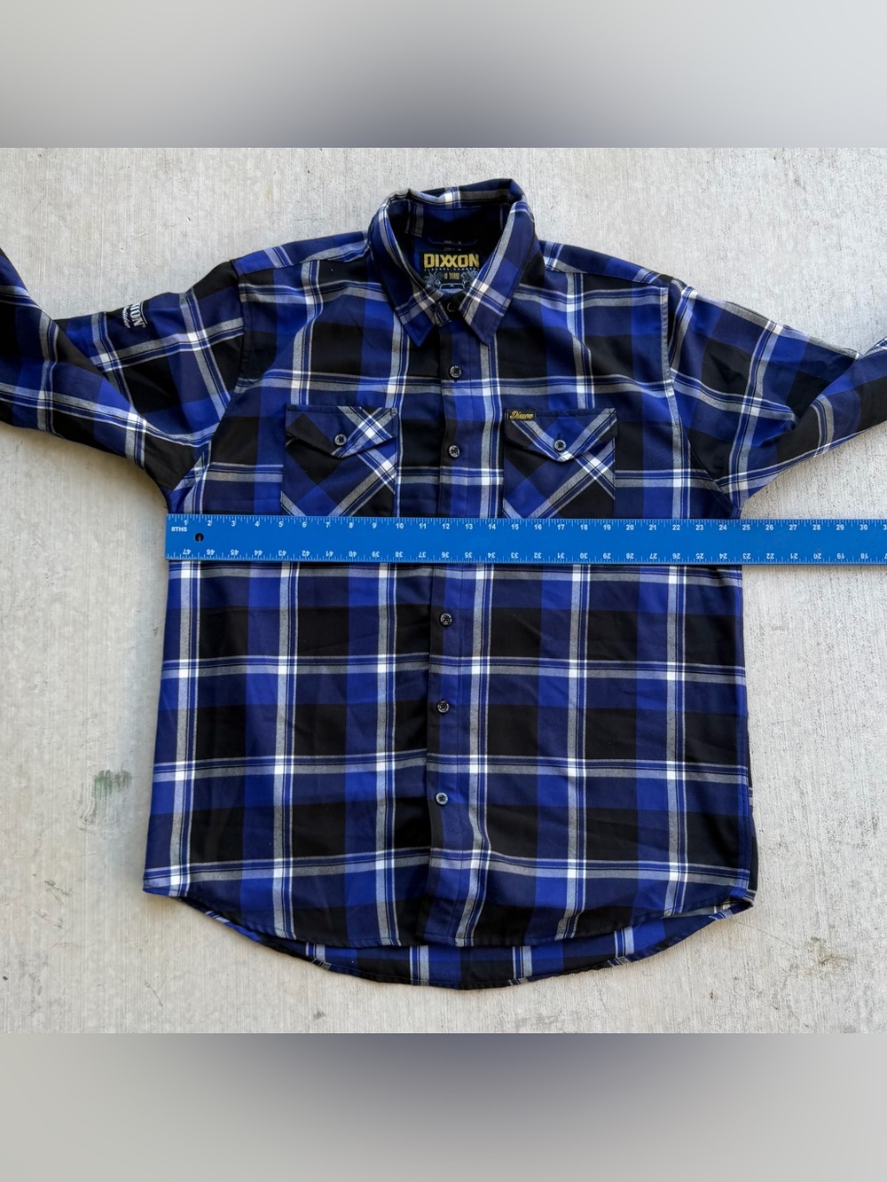 Dixxon Flannel Co CPT Shirt Men Size XL Plaid Blue - Picture 7 of 8